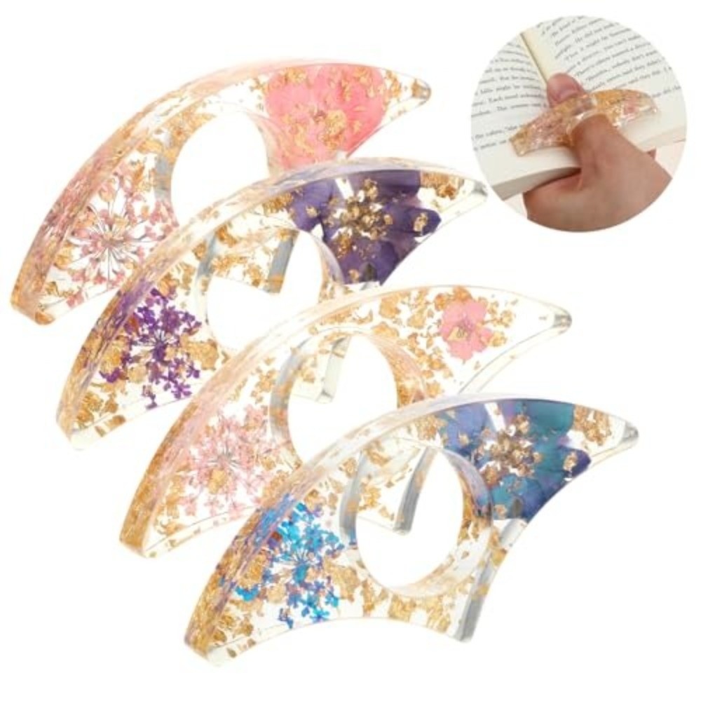 4PCS Gift Dried Flower Resin B - Dried Flower Bookmark 评论和价格