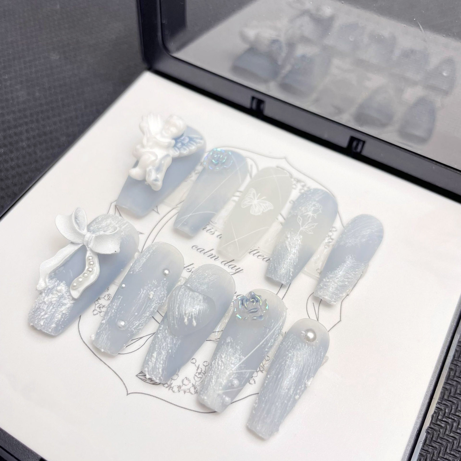 3D Plaster Angel False Nails G - Pressed Flower Art 评论和价格